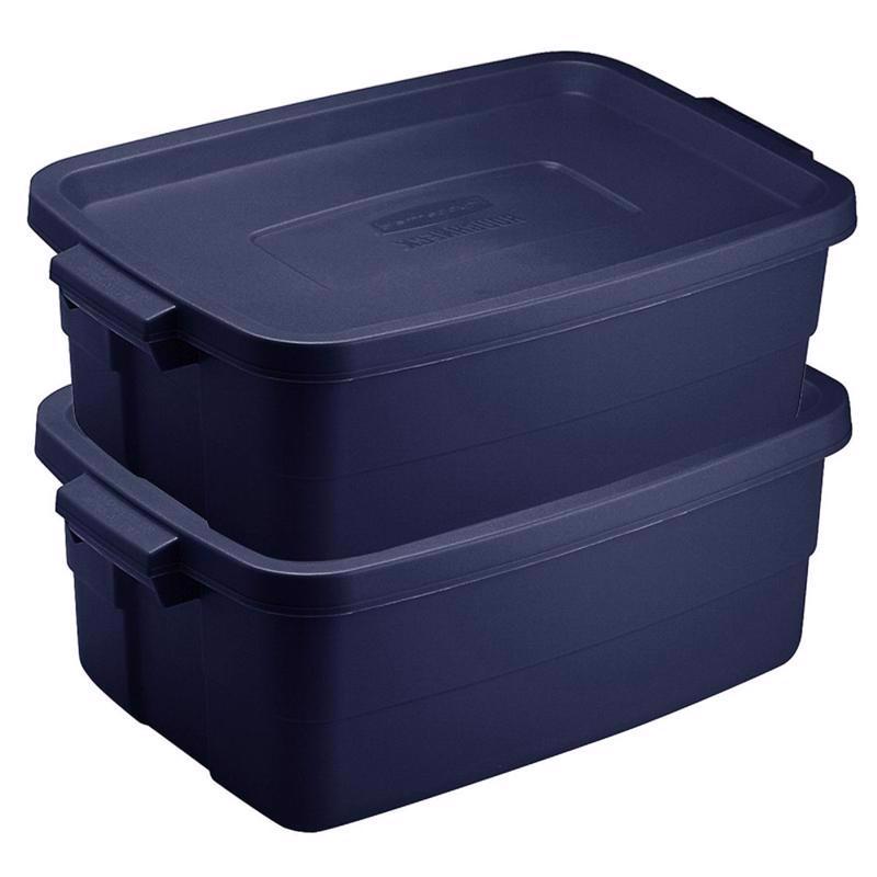 Rubbermaid Roughneck 3 gal Navy Storage Box 7 in. H X 10.625 in. W X 15.687 in. D Stackable, Pack of 6
