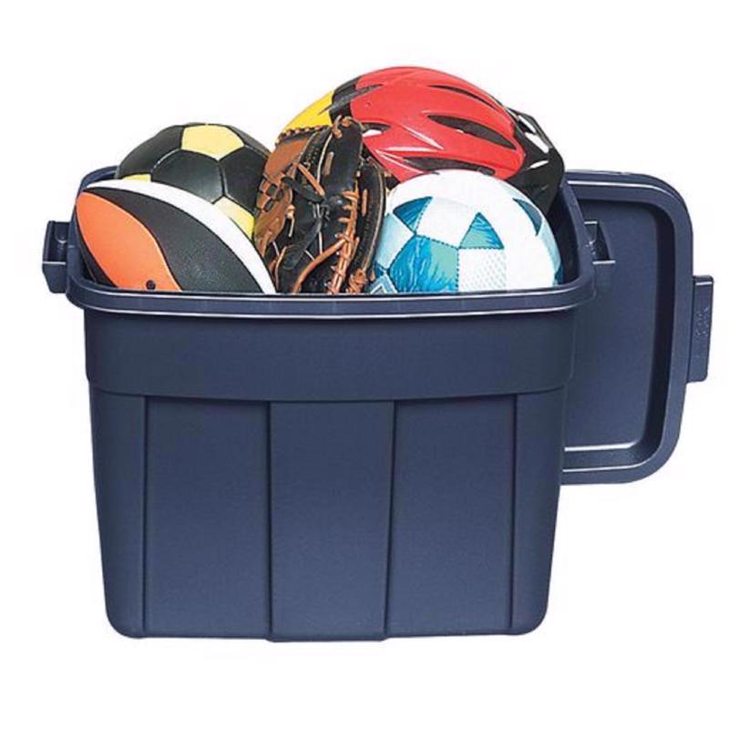Rubbermaid Roughneck 18 gal Navy Storage Box 16.375 in. H X 15.875 in. W X 23.875 in. D Stackable, Pack of 6