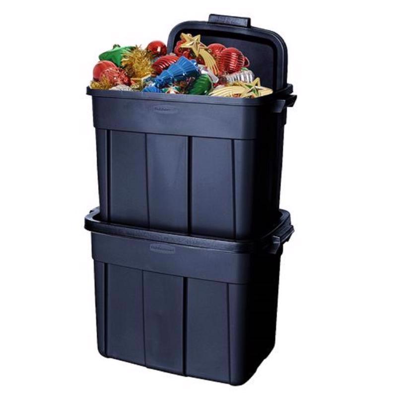 Rubbermaid Roughneck 18 gal Navy Storage Box 16.375 in. H X 15.875 in. W X 23.875 in. D Stackable, Pack of 6