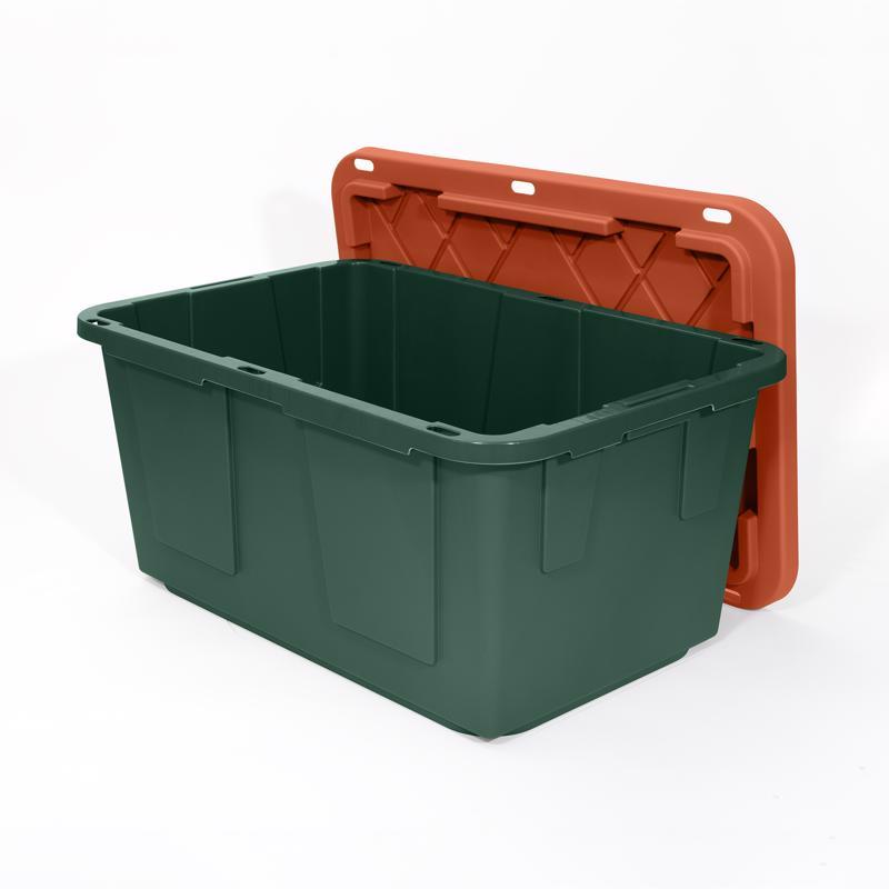 Greenmade Pro. Grade 27 gal Green/Red Snap Lock Storage Box 14.7 in. H X 20.4 in. W X 30.4 in. D Sta, Pack of 4