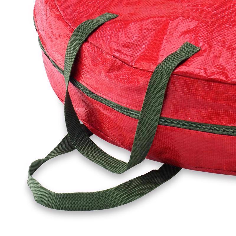 Whitmor Black/Red Wreath Storage Bag 17 H X 8 in. W X 1.8 in. D, Pack of 6, Pack of 6
