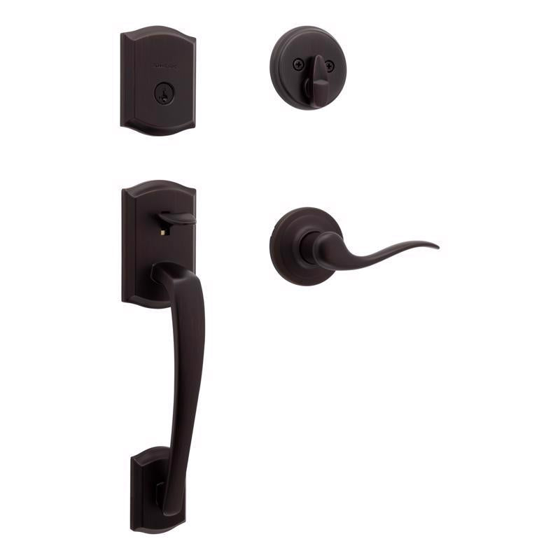 Kwikset Prescott Venetian Bronze Entry Handleset 1-3/4 in.