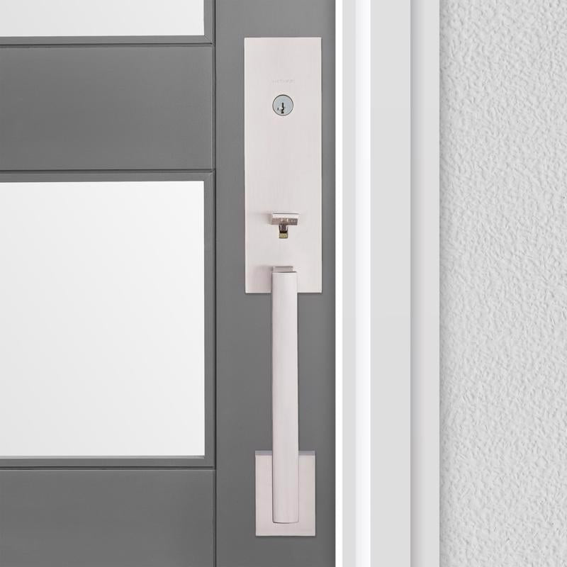 Kwikset Vancouver Satin Nickel Entry Door Knob 1-3/4 in.