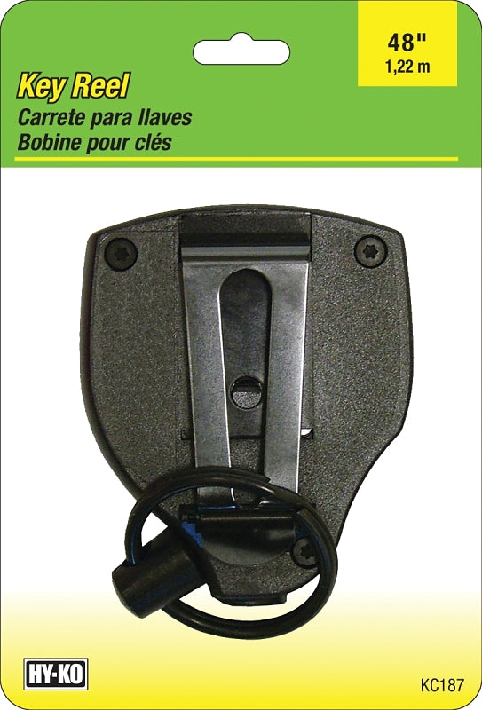 Hy-Ko KC187 Key Ring, Clip-On Retractable Super Ring, Nylon-Coated Kevlar Case