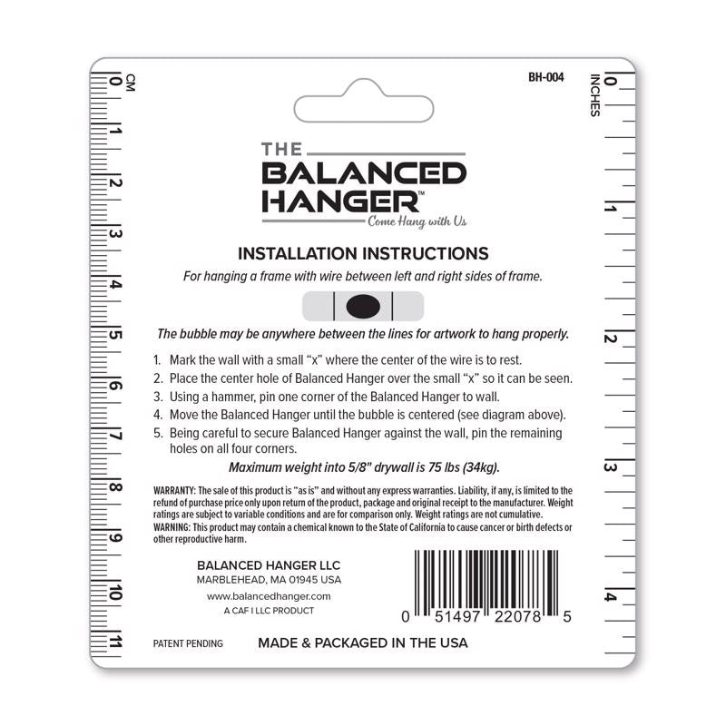 Balanced Hanger Always Level Metallic Silver Heavy Duty Mirror/Picture Hanging Kit 75 lb 1 pk