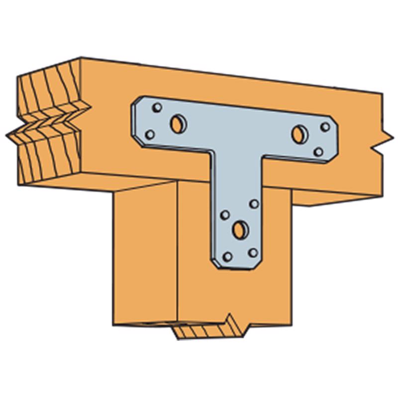 Simpson Strong-Tie T Series 1212T T-Shaped Strap, 12 in L, 2 in W, Steel, Galvanized, Fastening Method: Nail