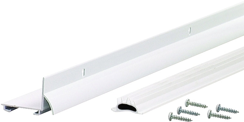 M-D 06395 Door Bottom with Drip Cap, White, 36 in L, 1-3/8 in W, 1-3/32 in H, Aluminum
