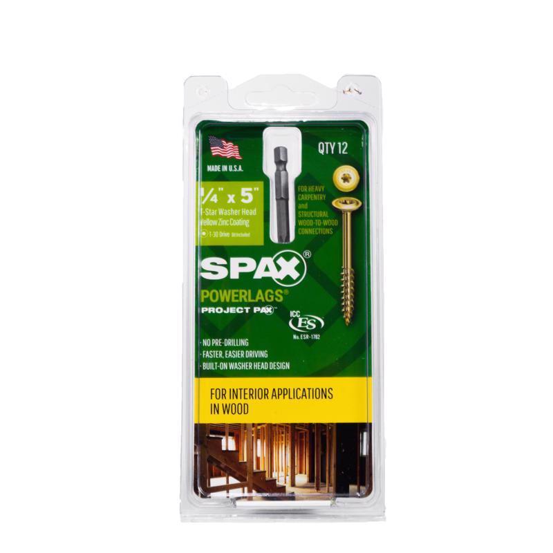 SPAX PowerLags 1/4 in. in. X 5 in. L Star Washer Head Serrated Structural Screws