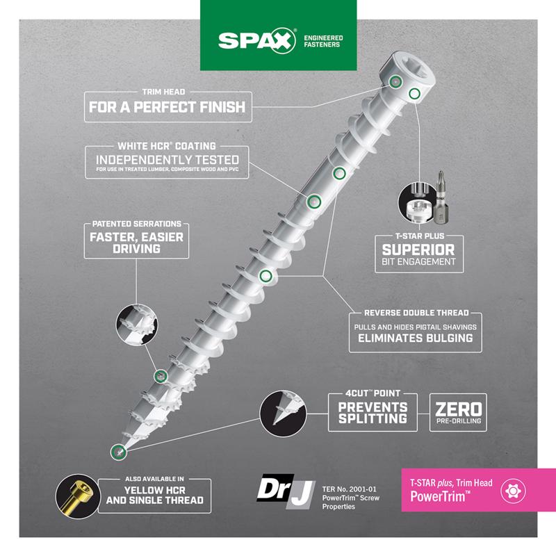 SPAX PowerTrim No. 8 Label X 2-1/2 in. L Star Trim Head Serrated Trim Screws