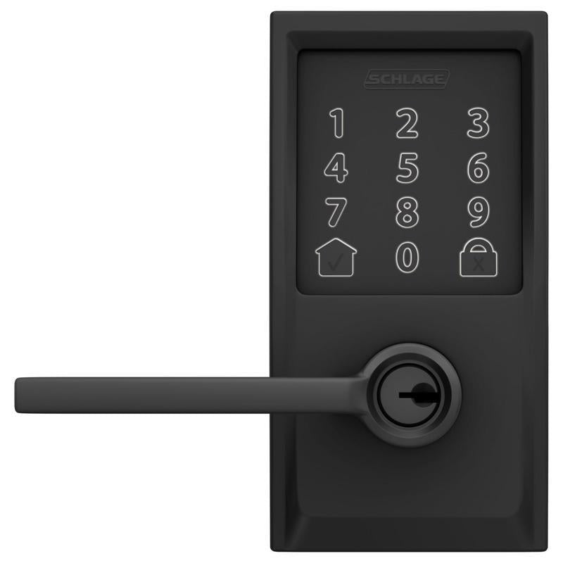 Schlage Encode Matte Black Metal WiFi Deadbolt with Latitude Lever