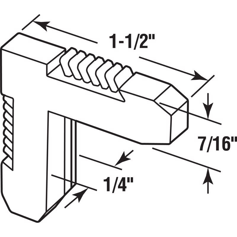 Prime-Line White Plastic 1-1/2 in. W X 1/4 in. L Screen Frame Corner 20 pk