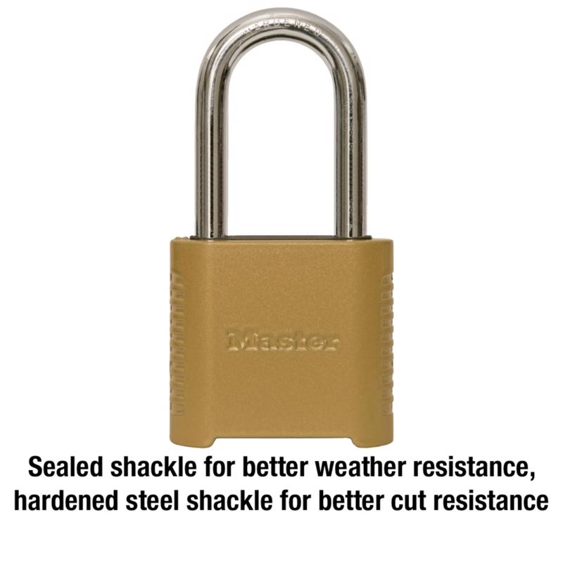 Master Lock 1.13 in. H X 2 in. W X 6.5 in. L Steel 4-Digit Combination Combination Padlock