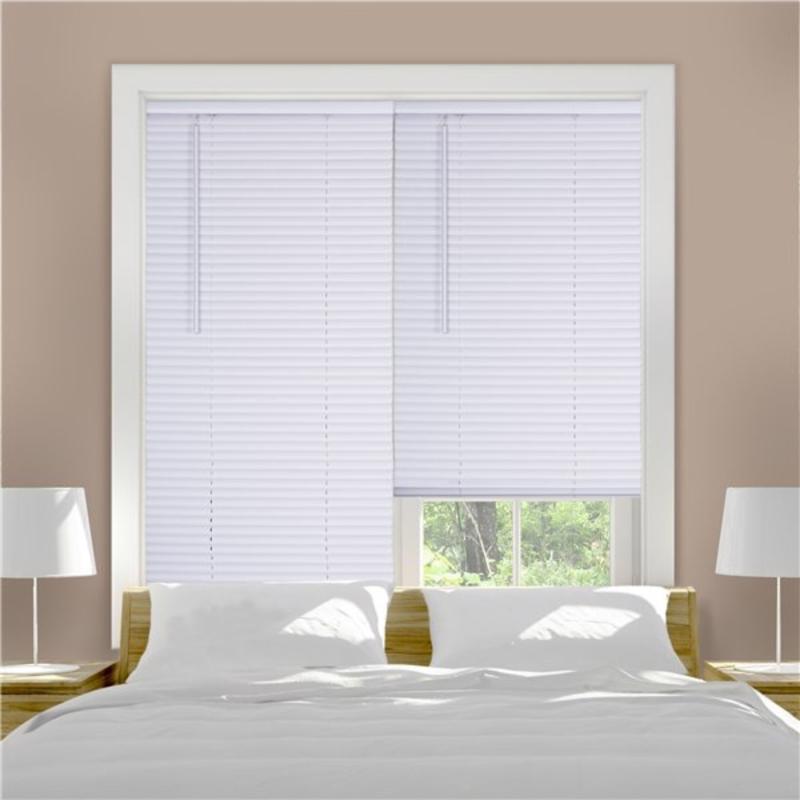 Living Accents Vinyl 1 in. Mini-Blinds 71 in. W X 72 in. H White Cordless