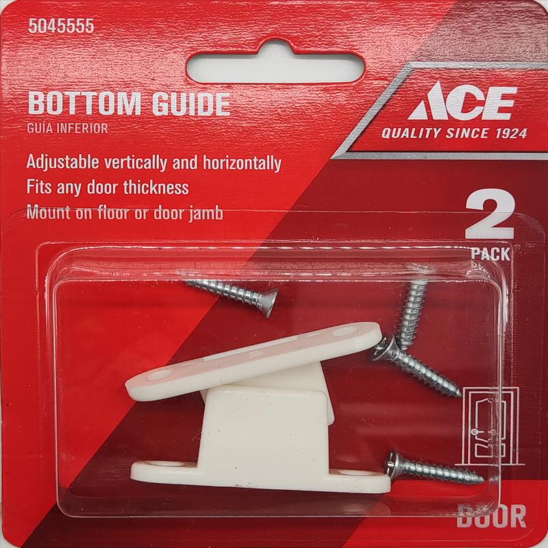 Ace Matte White Plastic Closet Door Guide 2 pc