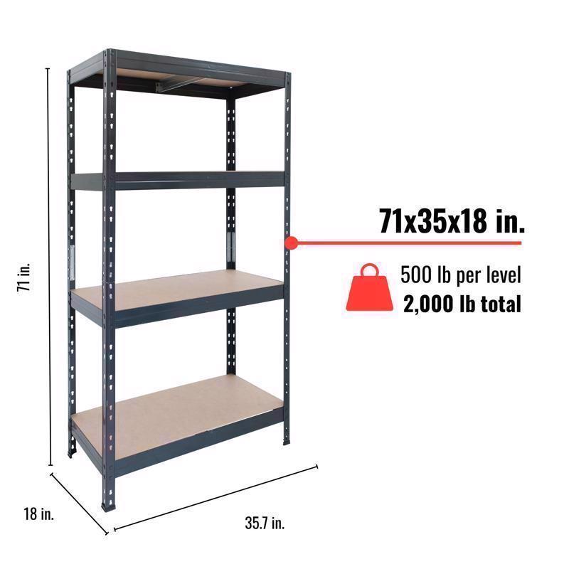 Ar Shelving Garage Series 71 in. H X 35.7 in. W X 18 in. D Metal Shelving Unit