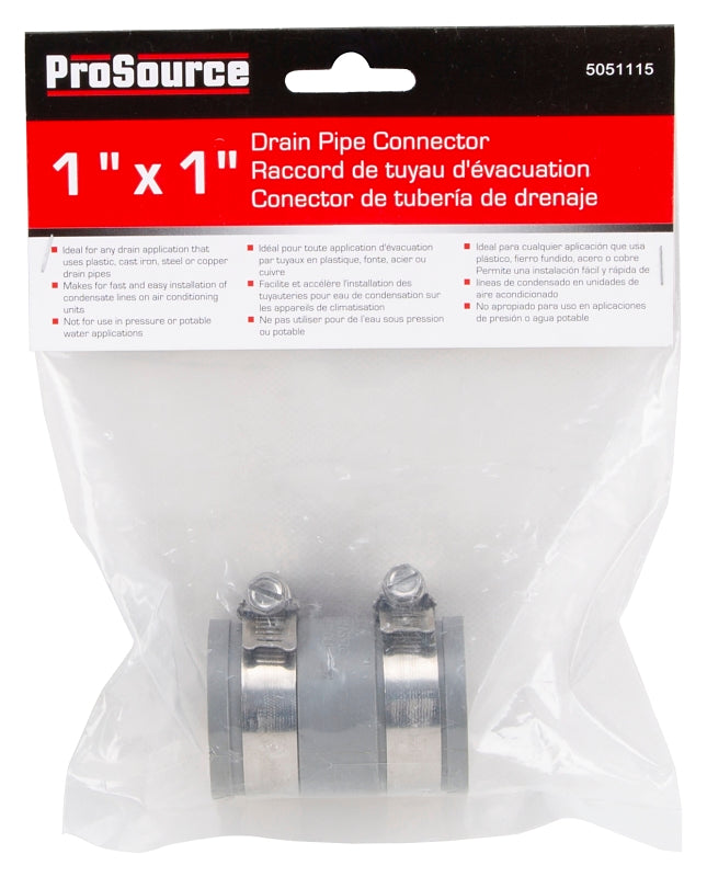 ProSource KJ-002 Coupling, 1 x 1 in, Any Drain Application that Uses Plastic, Cast Iron, Steel or Copper Drain Pipes
