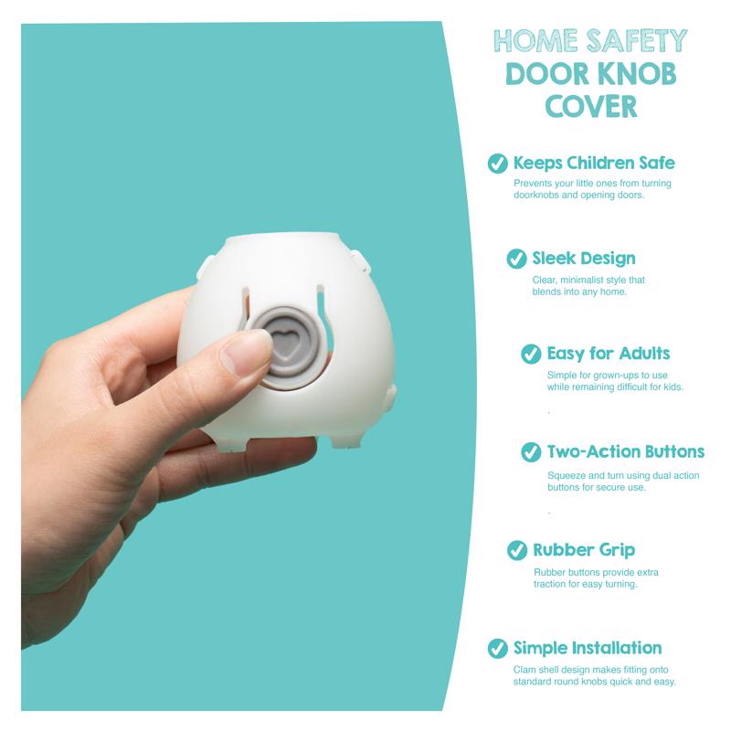 Regalo Clear Plastic Door Knob Covers 3 pk
