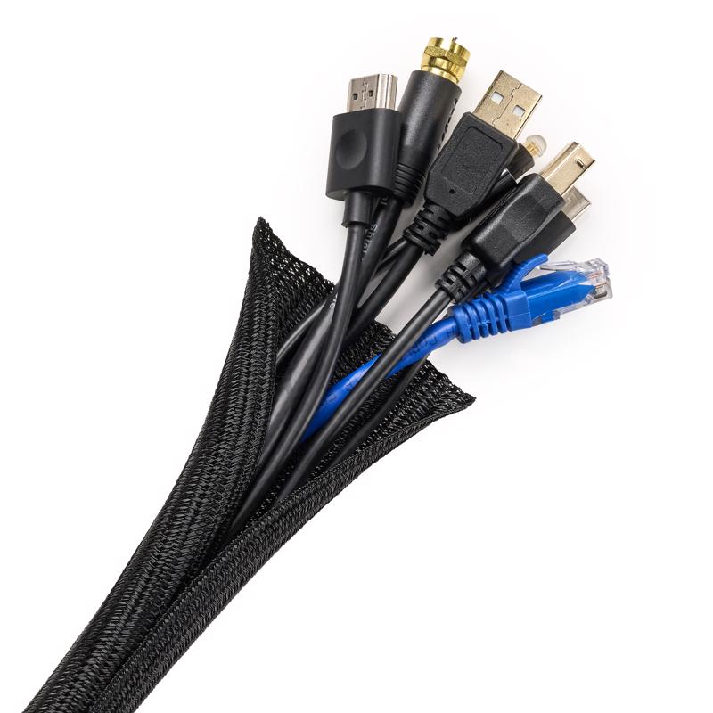 Wrap-It 10 ft. L Black Mesh Cable Sleeve, Pack of 3