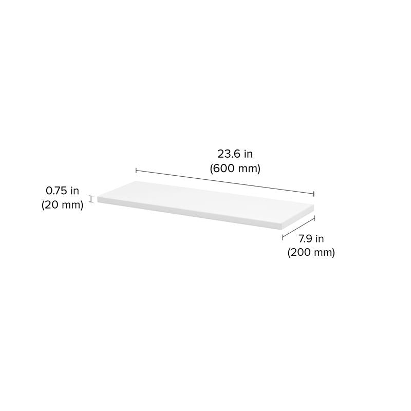 Dolle Lite .75 in. H X 23.6 in. W X 7.9 in. D White Wood Shelf Board, Pack of 2