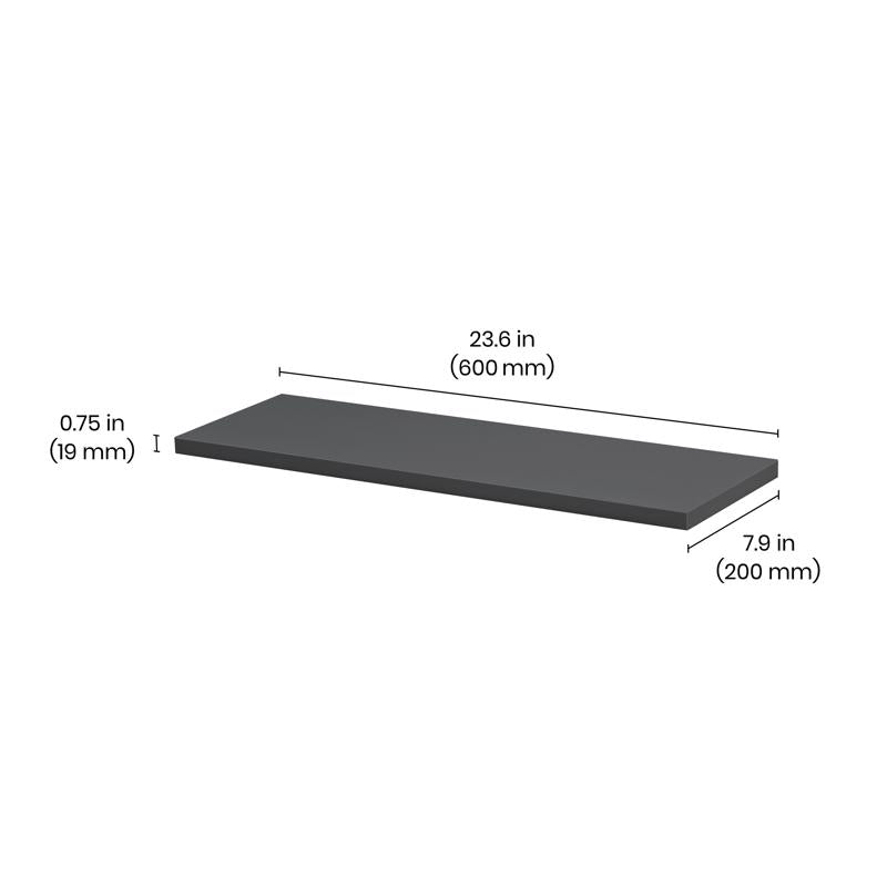Dolle Lite .75 in. H X 23.6 in. W X 7.9 in. D Black Wood Shelf Board, Pack of 2
