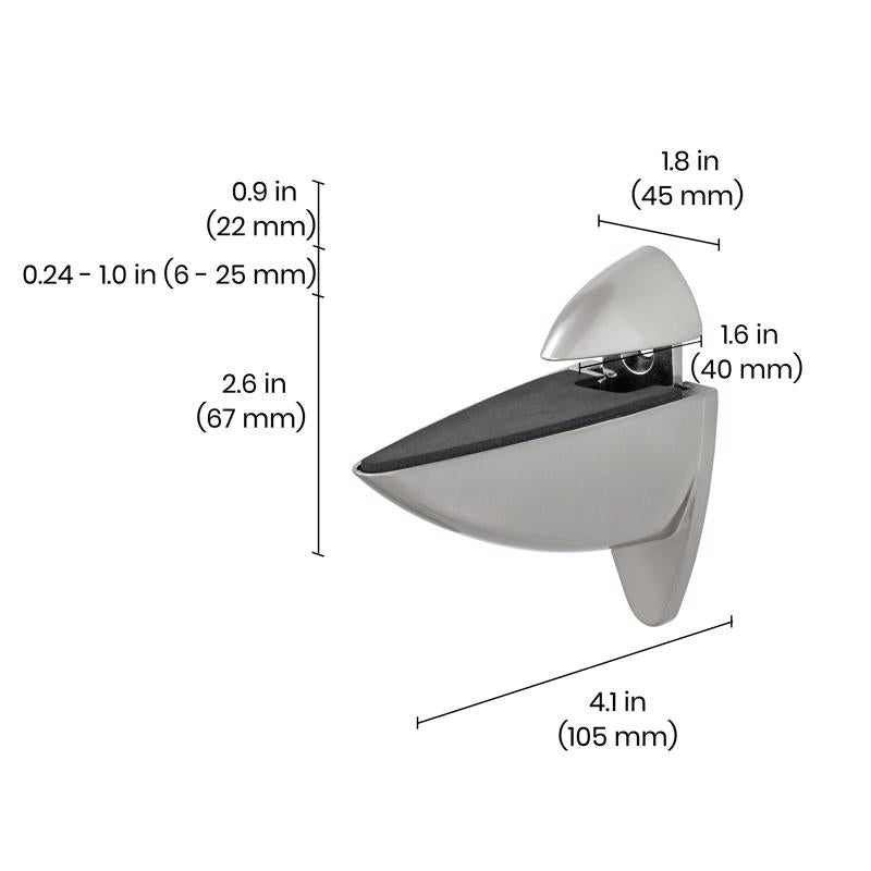 Dolle Ara 4.5 in. H X 1.8 in. W X 4.1 in. D Silver Metal Shelf Clips, Pack of 4