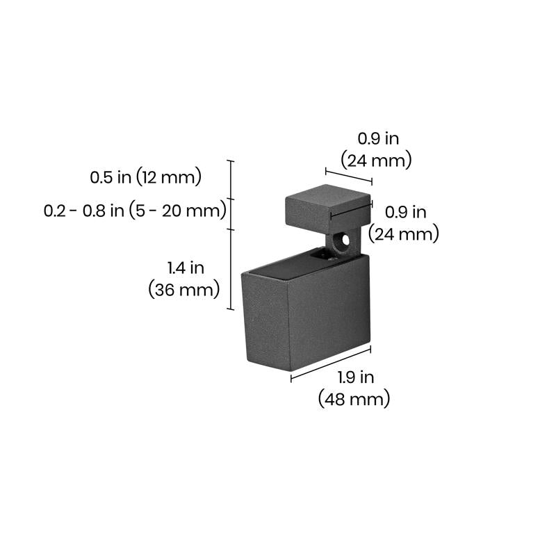 Dolle Cuadro 2.7 in. H X 0.9 in. W X 1.9 in. D Black Metal Shelf Clips, Pack of 7
