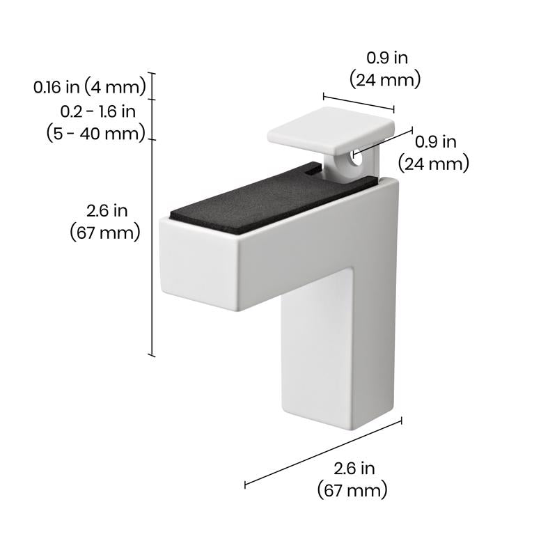 Dolle Eliot 4.4 in. H X 0.9 in. W X 2.6 in. D White Metal Shelf Clips, Pack of 7