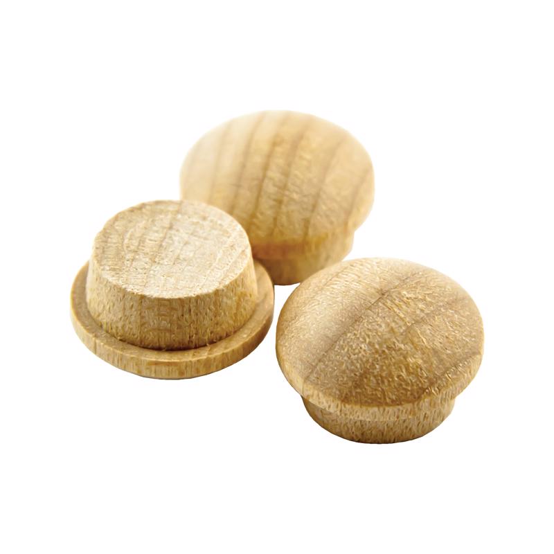 Richelieu Round Birch Button Plug 3/8 in. D X .5 in. L 25 pk Natural, Pack of 5