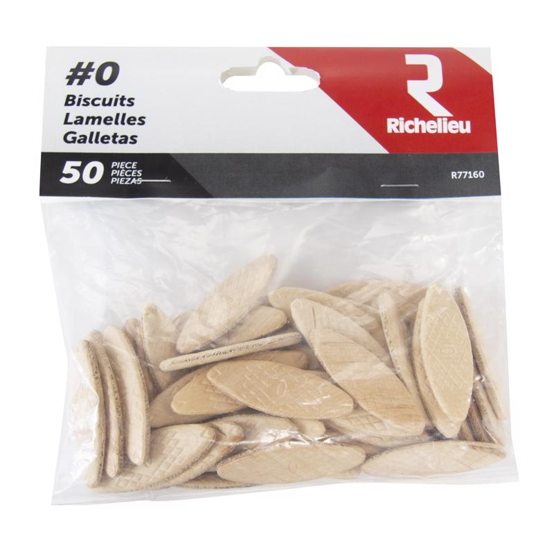 Richelieu Fluted Wood Plate Joining Biscuits .63 in. D X 1.85 in. L 50 pk Natural, Pack of 5