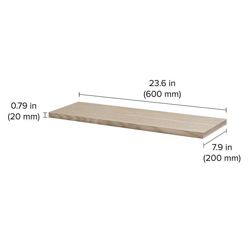 Dolle Lite Feelwood 0.79 in. H X 23.6 in. W X 7.9 in. D Oak Particle Board Decorative Wall Shelf, Pack of 2