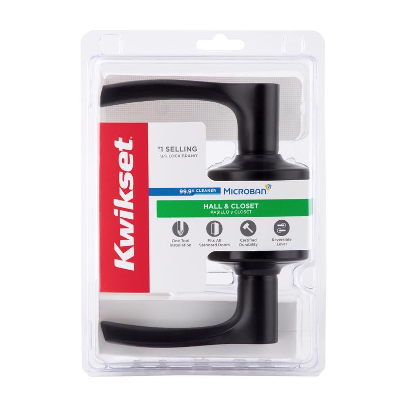 Kwikset Matte Black Passage Lever
