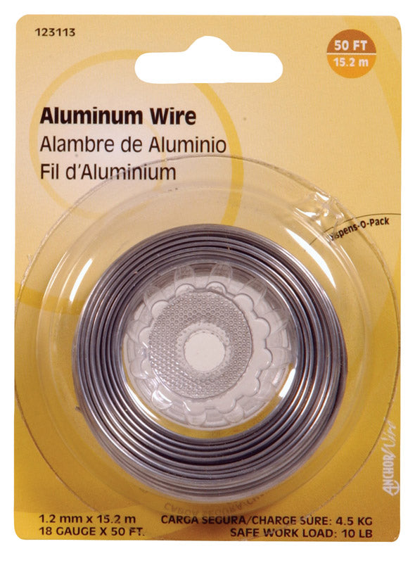 HILLMAN 50 ft. L Aluminum 18 Ga. Wire, Pack of 10