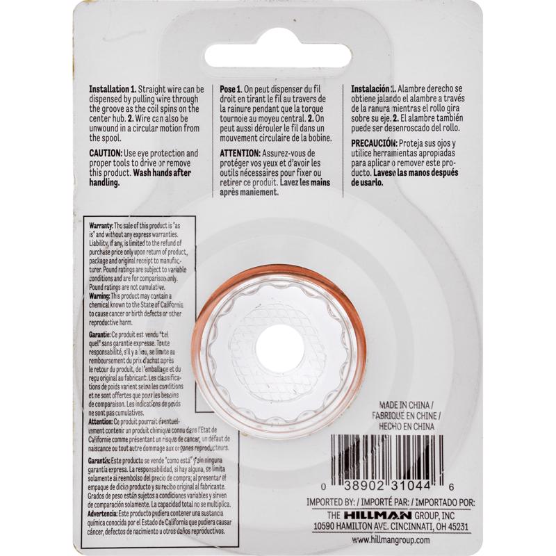HILLMAN 25 ft. L Copper 18 Ga. Wire, Pack of 10