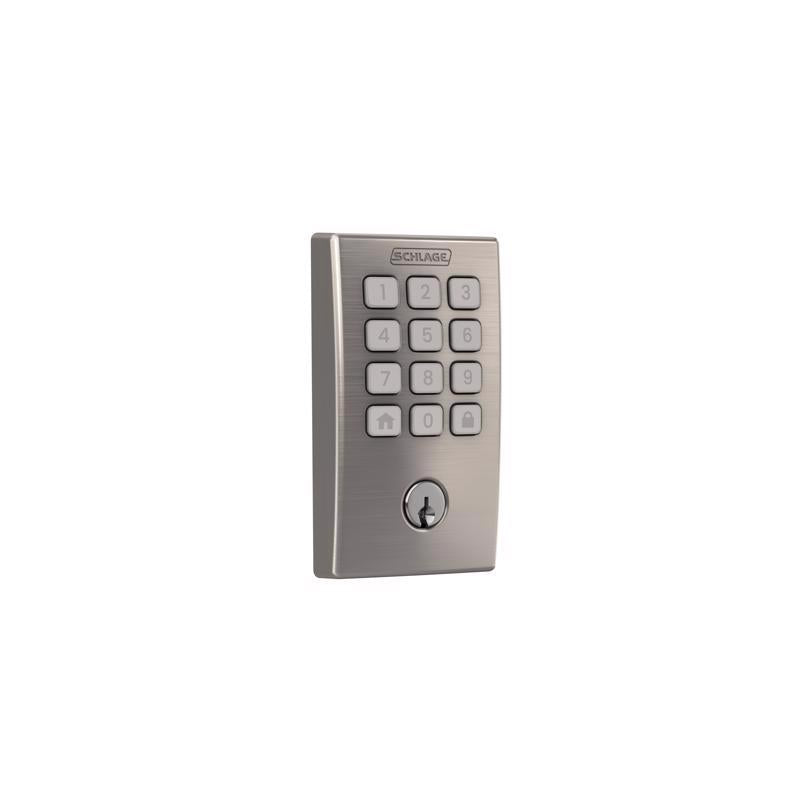 Schlage Arrive Satin Nickel Steel Wi-Fi Deadbolt with Century Trim