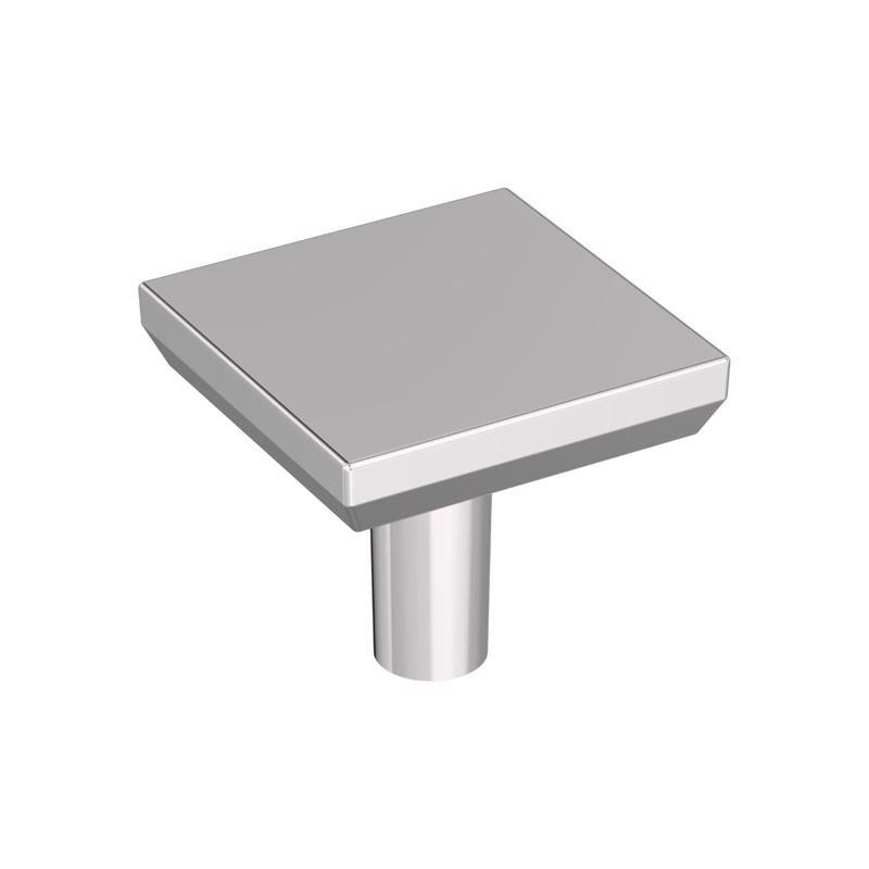 Amerock Chamfered Edge Contemporary Square Cabinet Knob 1 in. Polished Chrome 1 pk