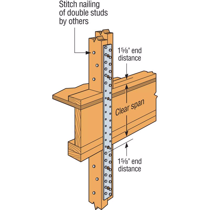 Simpson Strong-Tie 12 in. H X 1.25 in. W 18 Ga. Galvanized Steel Strap