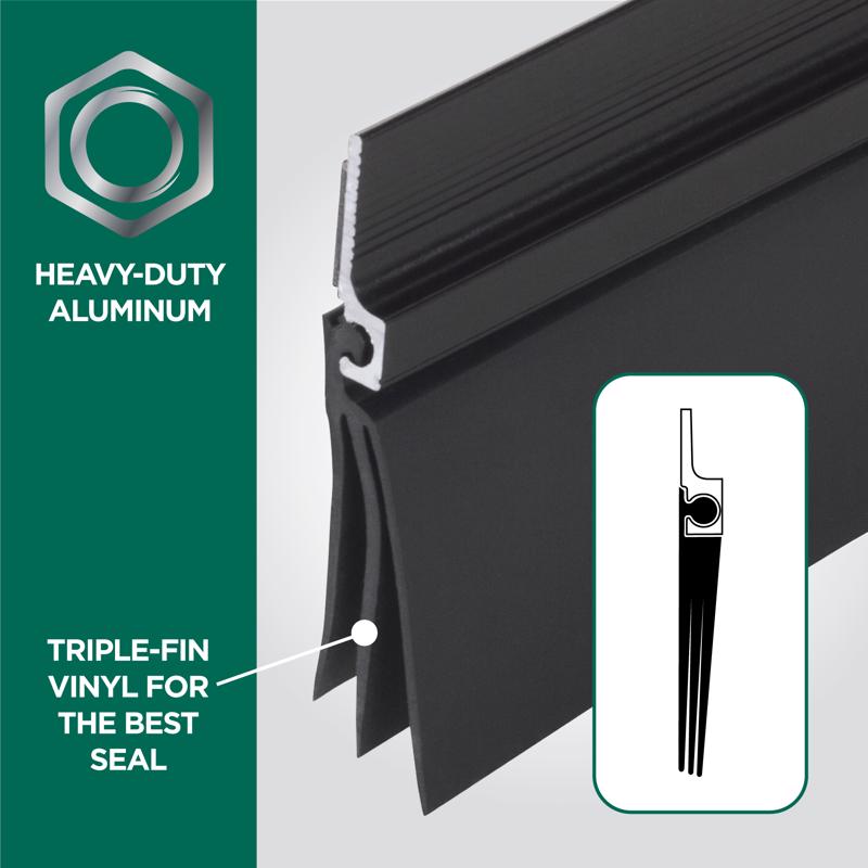 M-D Building Products Black Aluminum/Vinyl Sweep For Doors 36 in. L X 2 in.