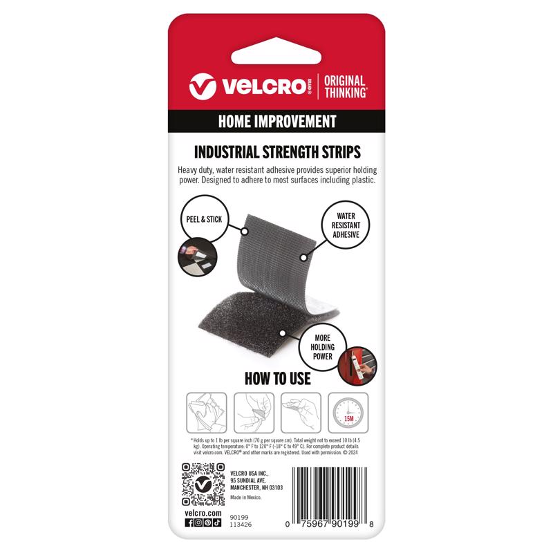 VELCRO Brand Industrial Strength Small Nylon Hook and Loop Fastener 4 in. L 2 pk, Pack of 6