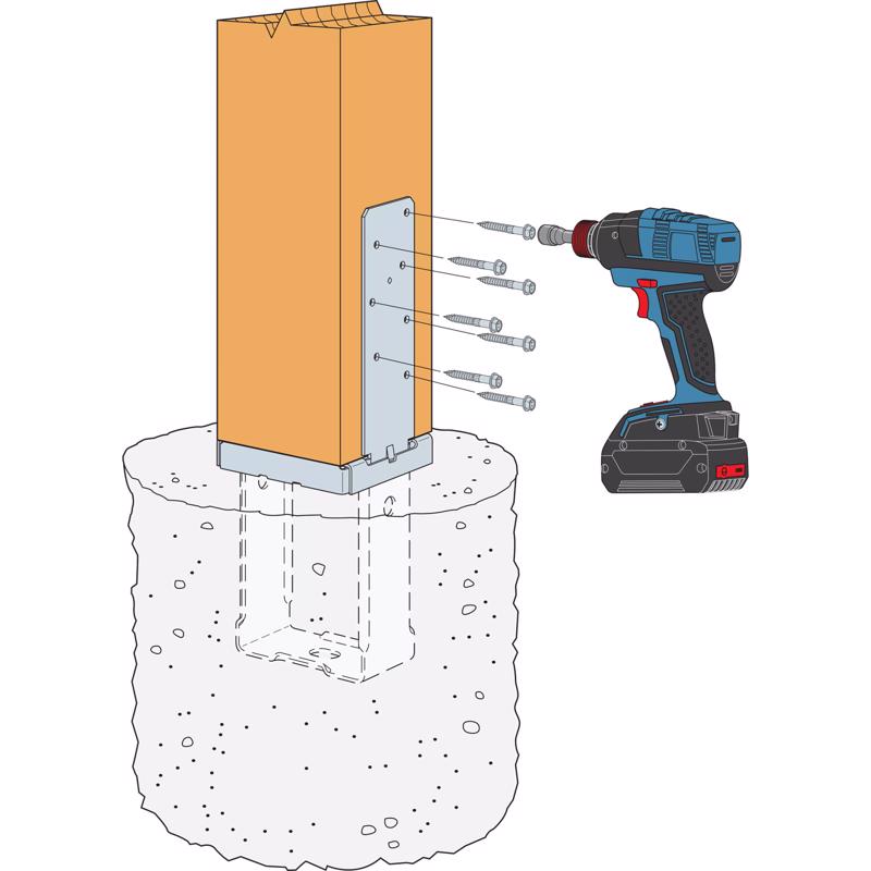Simpson Strong-Tie 16.66 in. H X 6.03 in. W Galvanized Steel Column Base