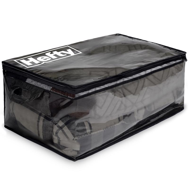 Hefty Black/Clear Flexible Tote w/Handle 26 in. H X 12 in. W X 16 in. D Stackable, Pack of 4