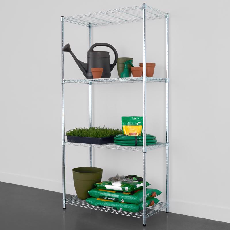 MonsterRax 72 in. H X 36 in. W X 18 in. D Steel 4-Tier Shelving Unit