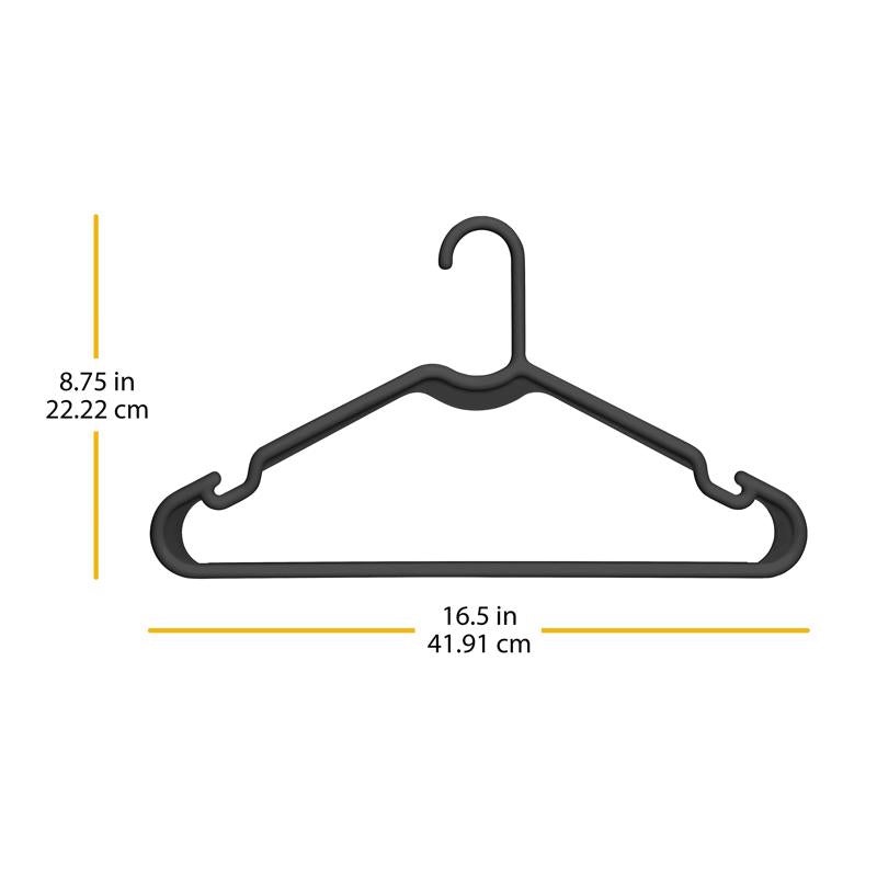 Whitmor Plastic Black Hanger 3 pk