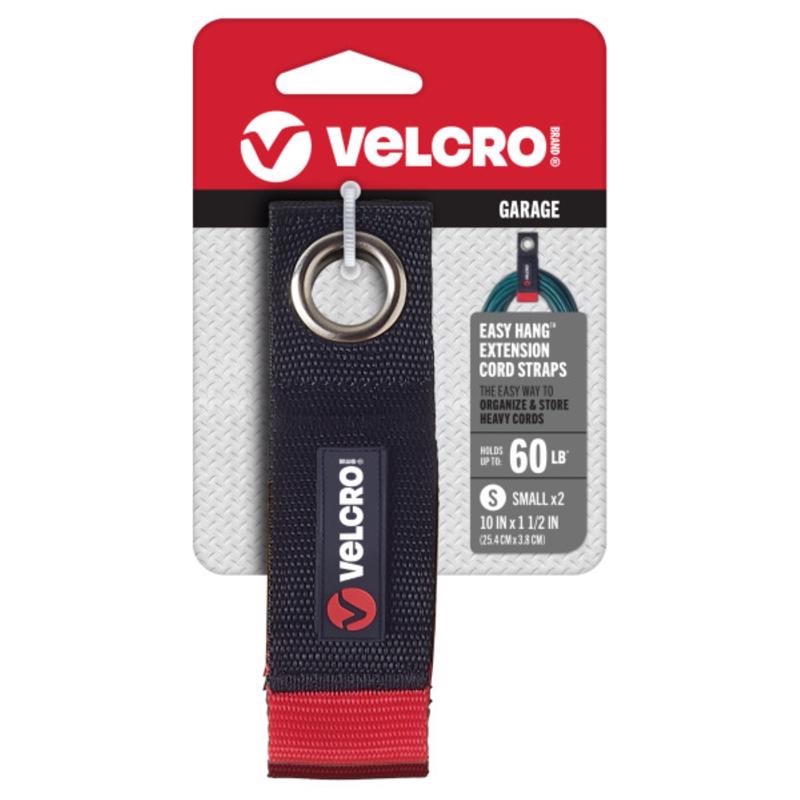 VELCRO Brand Easy Hang Nylon/Steel/Hook and Loop Enclosure Extension Cord Storage Strap 60 lb. cap., Pack of 6