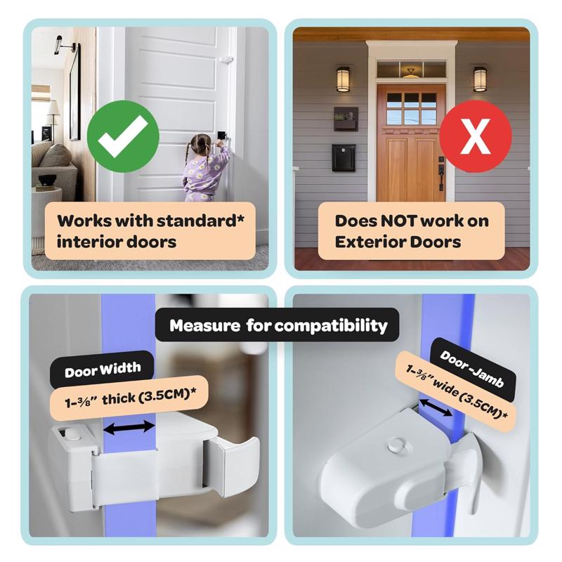 SnapPower HugLock White ABS/TPR Door Lock 1 pk, Pack of 4