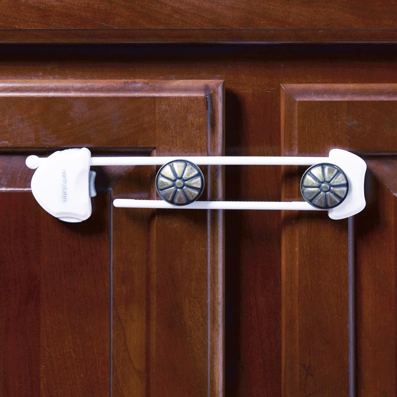 Toodleroo North States White Plastic Cabinet Locks 2 pk