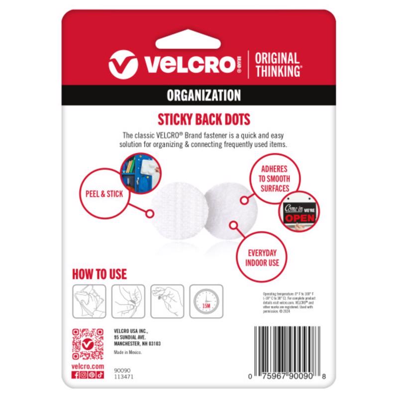 VELCRO Brand Small Nylon Hook and Loop Fastener 5/8 L 75 pk, Pack of 4