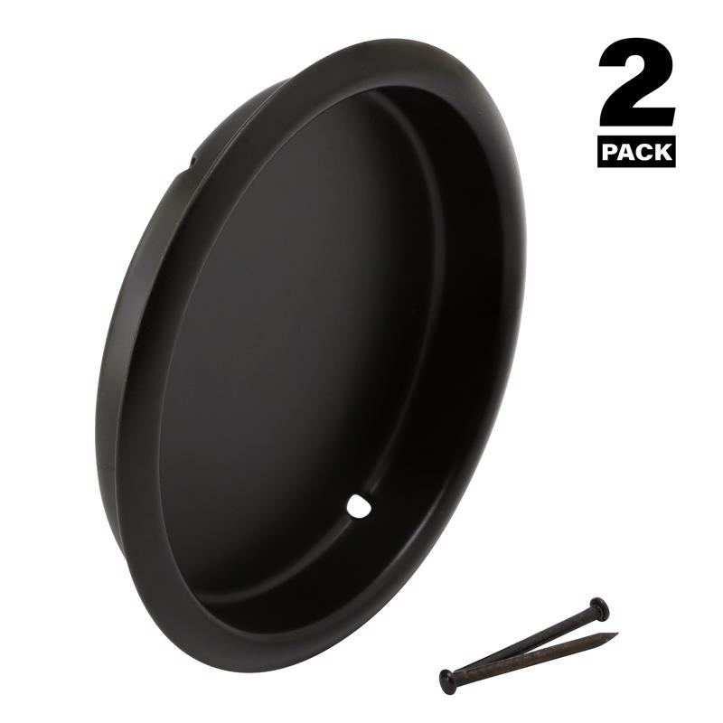 Prime-Line 2-1/8 in. L Matte Black Steel Door Pull