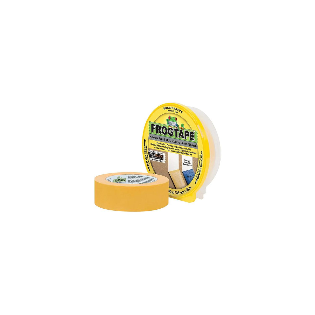 Shurtape 105550 CF160 Frogtape Delicate Surface Tape, 1" x 180', Yellow