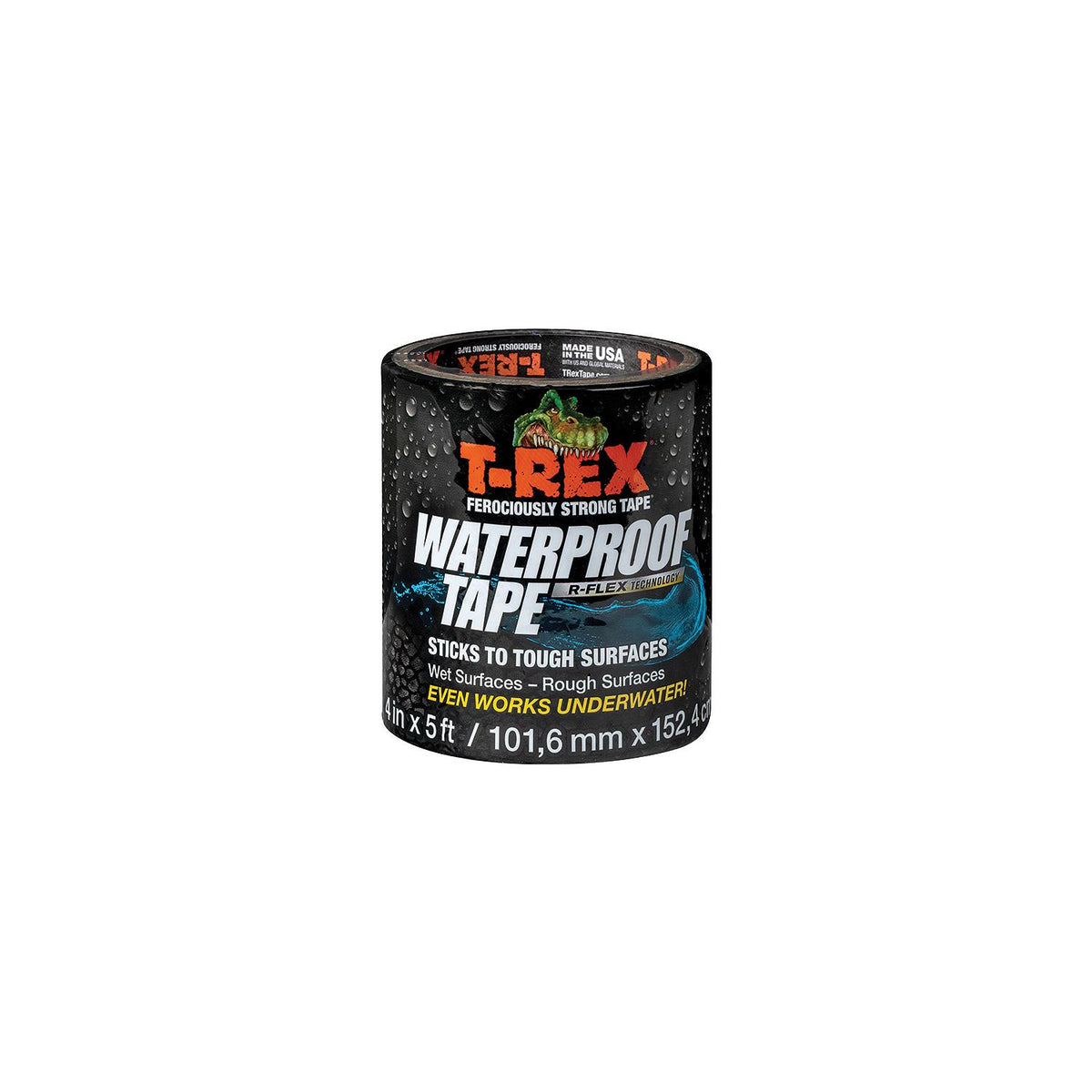 Shurtape 285987 T-Rex Waterproof Repair Tape, 4″ W x 5' L, Black