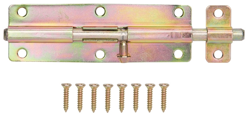 ProSource 20474CZB-PS Barrel Bolt, 3/8 Dia in Bolt Head, 6 in L Bolt, Steel, Satin Brass Tone